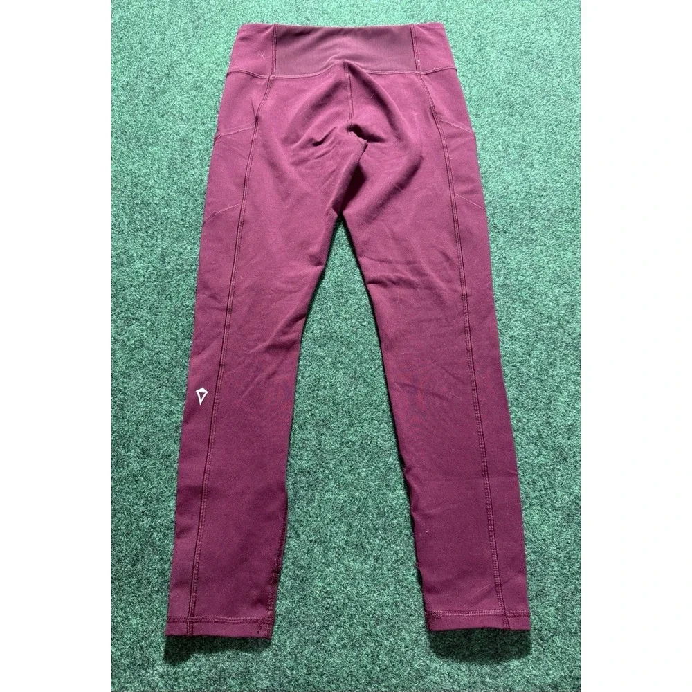 Ivivva by Lululemon Burgundy Maroon Leggings Mesh Side Panels Girls Size 12‎